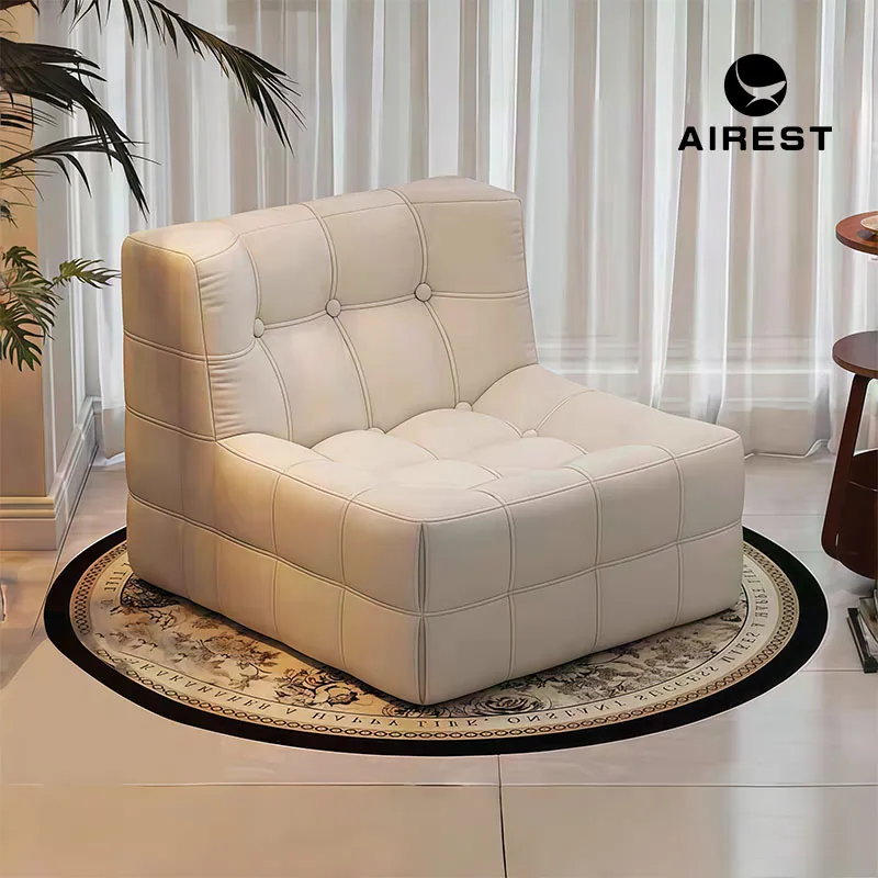 Waffle Fabric Boxed Single Sofa