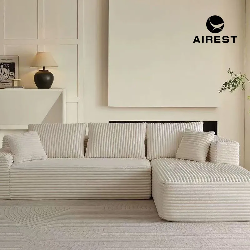 Cream Style Nordic L-Shaped Sofa in a Box